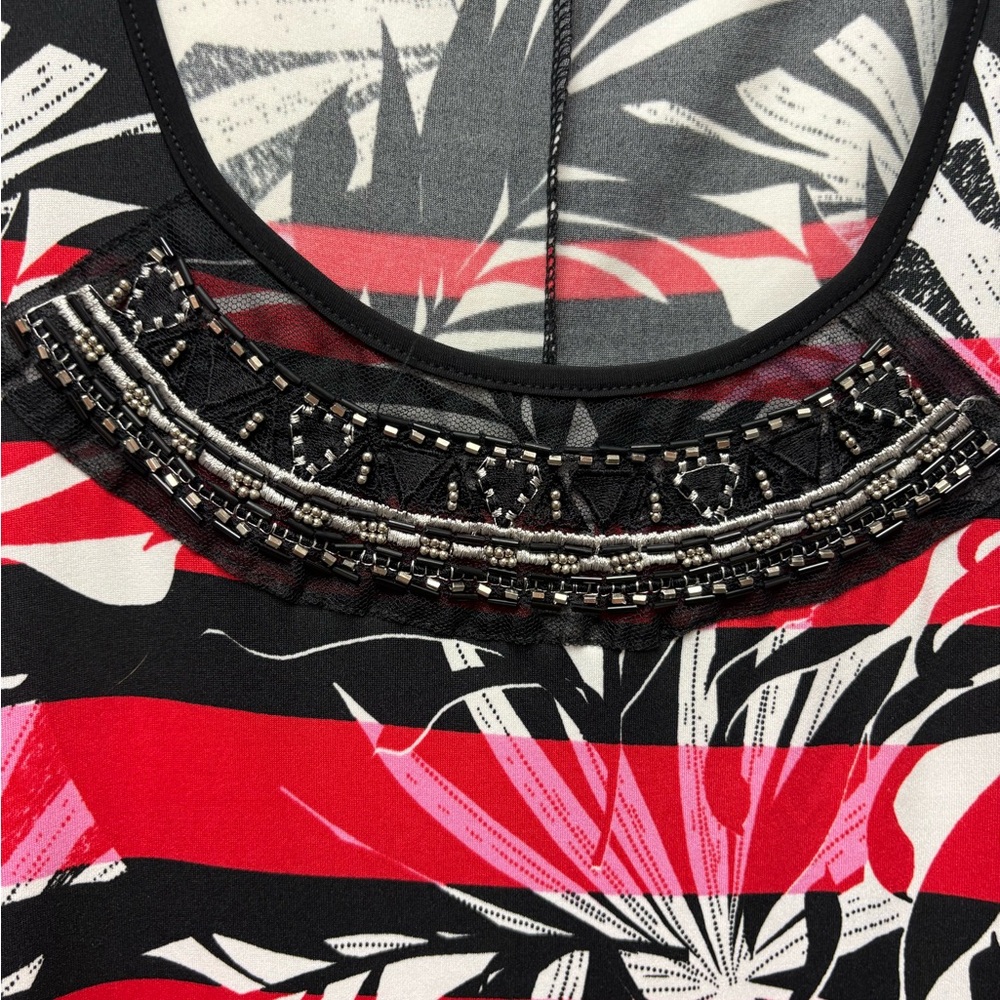 NY Collection Black and Red Patterned Maxi Dress - Picture 4 of 5